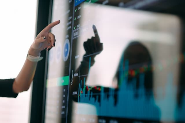 A financial dashboard in use during a working session